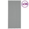 vidaXL Roof Panel 36 pcs Grey 100 x 45 cm Galvanised steel