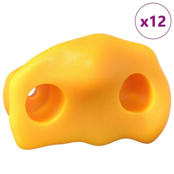 vidaXL Climbing Hold 12 pcs Yellow 100 x 67 x 43 mm PP
