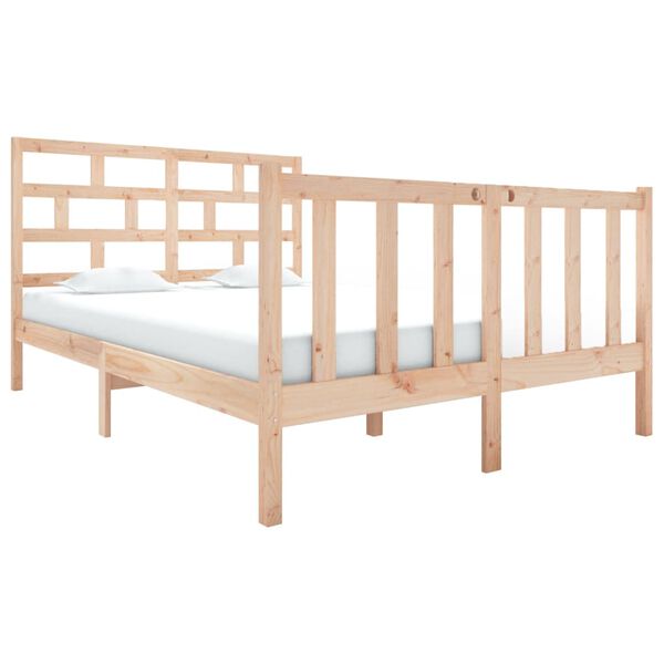 vidaXL Bed Frame without Mattress Solid Wood Pine Small Double