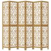 vidaXL Room Divider 6 Panels Brown Solid Wood Paulownia