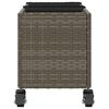 vidaXL Garden Planter with Wheels and 3 Pots Grey 107x32x38 cm Poly Rattan