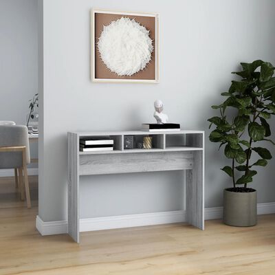vidaXL Console Table Grey Sonoma 105x30x80 cm Engineered Wood