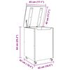 vidaXL Laundry Basket with Wheels RANA 45x45x64 cm Solid Wood Pine
