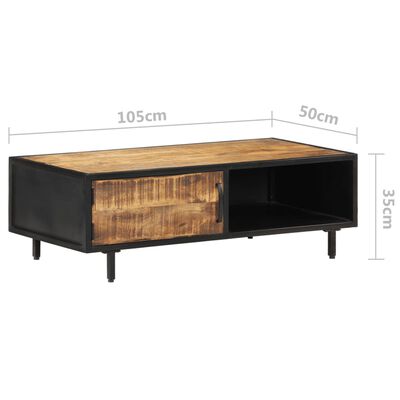 vidaXL Coffee Table 105x50x35 cm Rough Mango Wood