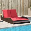 vidaXL Sun Lounger with Cushions Brown 114x205x73 cm Poly Rattan