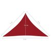 vidaXL Sunshade Sail Oxford Fabric Triangular 5x5x6 m Red