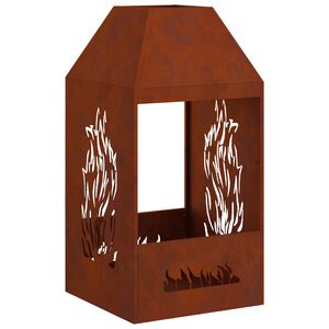 vidaXL Fire Bowl Rusty 50 x 50 x 100 cm Weathering Steel
