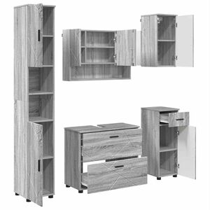 vidaXL Bathroom Furniture Set 5 pcs Grey Sonoma