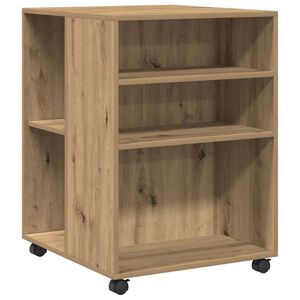 vidaXL Side Table with Wheels Artisian Oak 55x60x78 cm Engineered Wood
