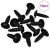 vidaXL Self Tapping Nail 12 pcs Black 3.5 x 12 mm Iron