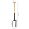 vidaXL Garden Digger Fork T Grip Steel and Hardwood