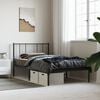 vidaXL Metal Bed Frame without Mattress with Headboard Black 80x200cm