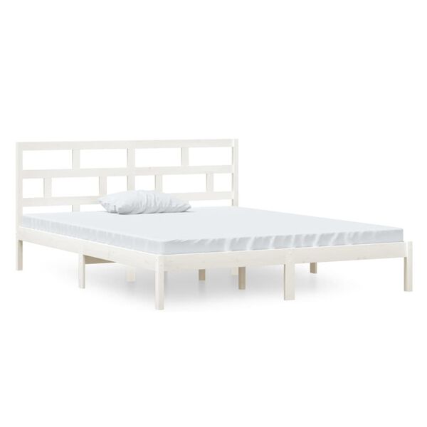 vidaXL Bed Frame without Mattress White Small Double Solid Wood