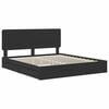 vidaXL Storage Bed with Headboard Black 200 x 200 cm Engineered Wood