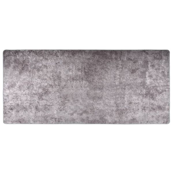vidaXL Rug Washable 80x300 cm Grey Anti Slip