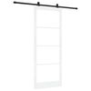 vidaXL Sliding Door ORKDAL White 93 x 232 cm Solid Pine Wood and Glass
