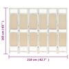 vidaXL 6-Panel Room Divider Cream 210x165 cm Fabric