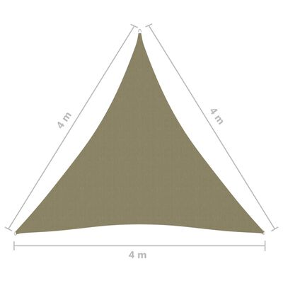 vidaXL Sunshade Sail Oxford Fabric Triangular 4x4x4 m Beige