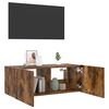 vidaXL TV Wall Cabinet with LED Lights Smoked Oak 80x35x31 cm