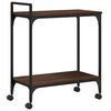 vidaXL Kitchen Trolley Brown Oak 60,5x31x72,5 cm Engineered Wood