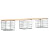 vidaXL Garden Bench Gabion Design 203x44x42 cm Solid Wood Pine