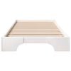 vidaXL Floor Bed Frame with Storage White 100 x 220 cm Solid pine wood