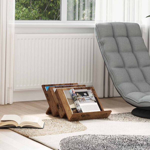 vidaXL Magazine Rack Old Wood 53 x 40 x 28.5 cm Engineered Wood