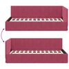 vidaXL Corner Bed Frame with Headboard Wine Red 90 cm x 200 cm Velvet