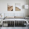 vidaXL Metal Bed Frame without Mattress with Footboard White 193x203cm