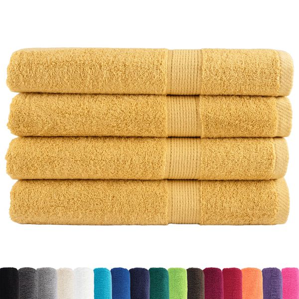 vidaXL Premium Sauna Towels "SOLUND" 4 pcs Gold 80x200 cm 600 gsm
