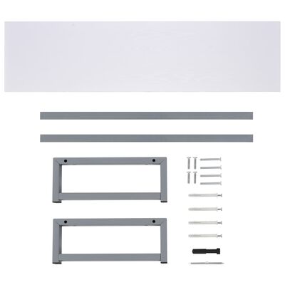 vidaXL Bathroom Wall Shelf for Basin White 160x40x16.3 cm