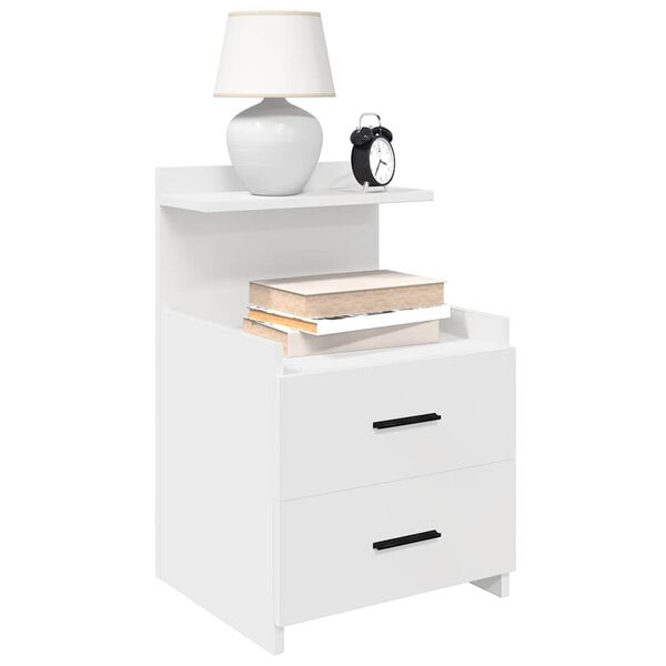vidaXL Bedside Cabinets 2 pcs with 2 Drawers White 40x36.5x62 cm