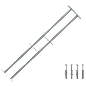 vidaXL Security Grille for Windows with 2 Crossbars 3 pcs 930-1740 mm