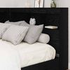 vidaXL Storage Headboard with Shelf Black Oak 120 cm Engineered Wood