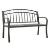 vidaXL Garden Bench with Table Grey 120 cm Steel