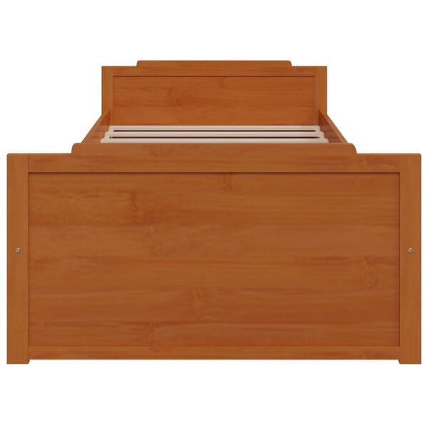 vidaXL Bed Frame without Mattress Honey Brown Solid Wood Pine 90x200 cm
