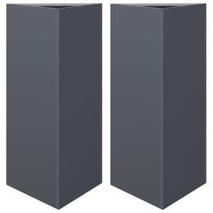 vidaXL Garden Planters 2 pcs Anthracite Triangular 40x34.5x75 cm Steel