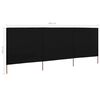 vidaXL 3-panel Wind Screen Fabric 400x160 cm Black