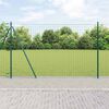 vidaXL Fence with Posts Green 1.4 x 10 m Steel