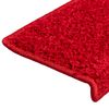 vidaXL Stair Mats 15 pcs 65x21x4 cm Red Rectangular Edge