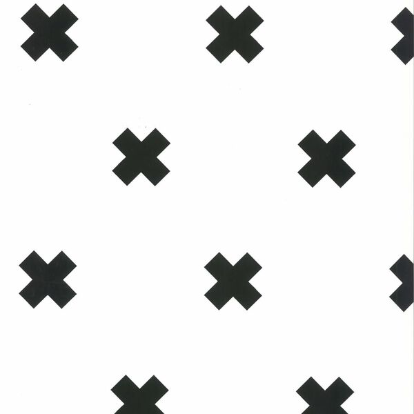 Noordwand Wallpaper Fabulous World Cross White and Black