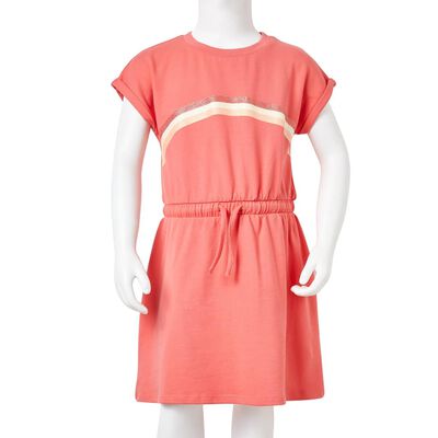 Kids' Dress with Drawstring Coral 92