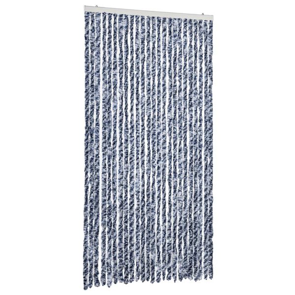 vidaXL Fly Curtain Blue and White 100x200 cm Chenille