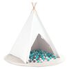 vidaXL Teepee Tent White 120 x 120 x 150 cm Fabric and Plastic