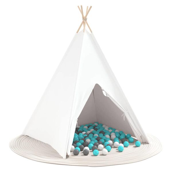 vidaXL Teepee Tent White 120 x 120 x 150 cm Fabric and Plastic