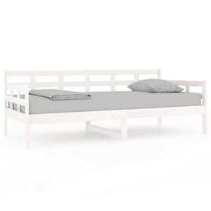 vidaXL Day Bed without Mattress White Solid Wood Pine 90x190 cm Single
