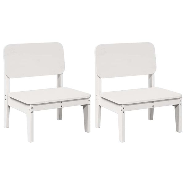vidaXL Garden Chairs 2 pcs White 60x52.5x72 cm Solid Wood Pine