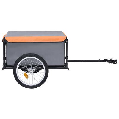 vidaXL Bike Trailer Grey and Orange 65 kg