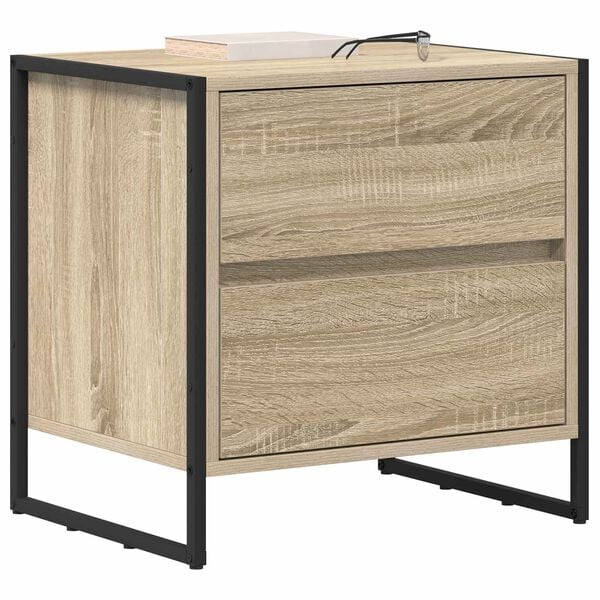 vidaXL Bedside Table Sonoma 50 x 39.5 x 50 cm Engineered Wood