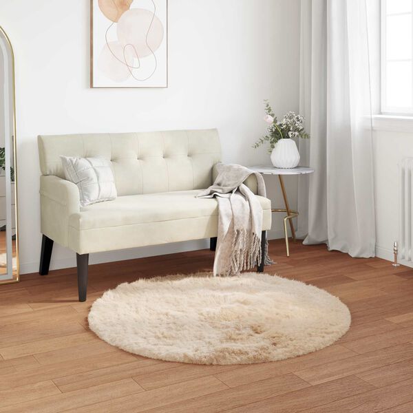 vidaXL Faux Sheepskin Rug Tafalla Beige Ø 100 cm Polyester